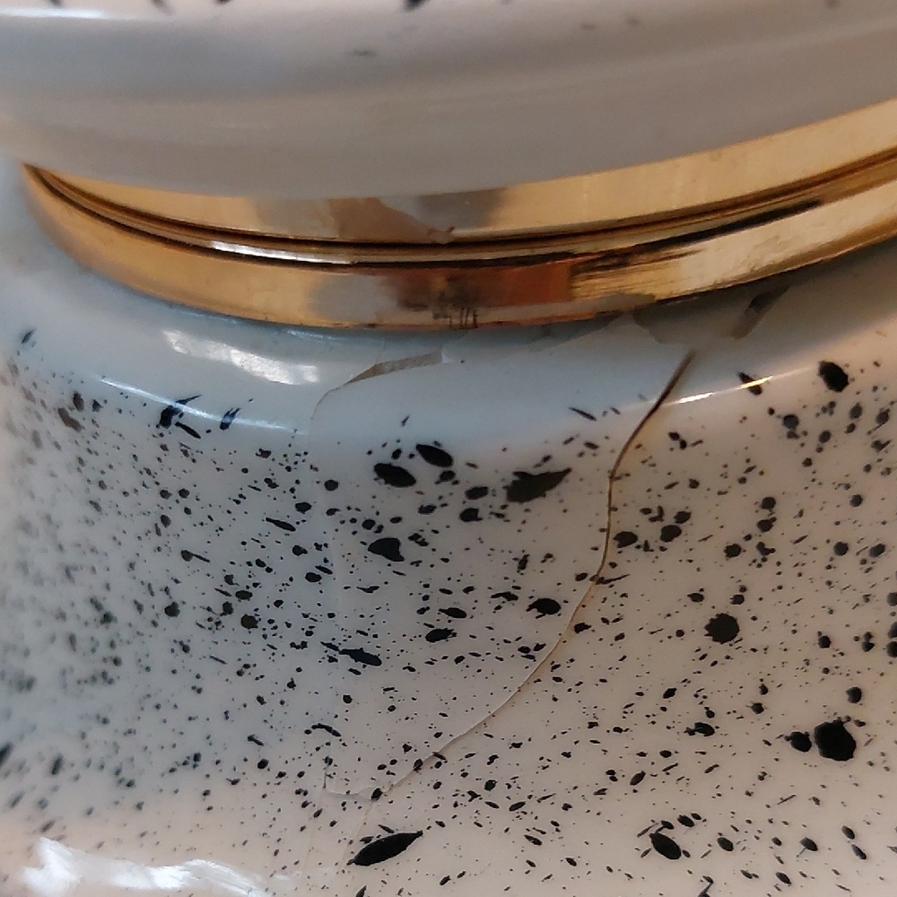 Vintage Speckled Ceramic Jewelry/Trinket Box - Picture 8 of 8